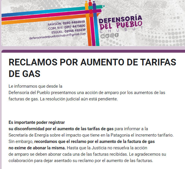 AMPARO COLECTIVO POR LA SUBA DEL GAS: “TENEMOS LA LEGITIMACIÓN, MUCHA ...